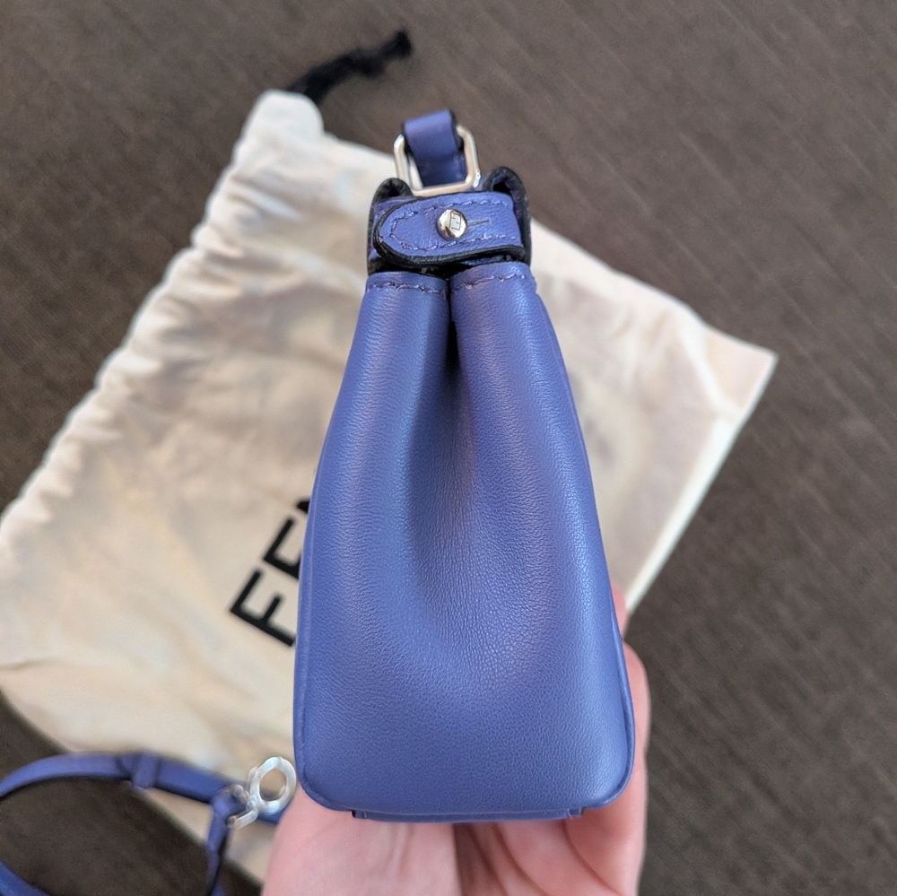 Fendi Micro Peekaboo Turnlock Purple Two-Way Crossbody Bag - Picture 12 of 16